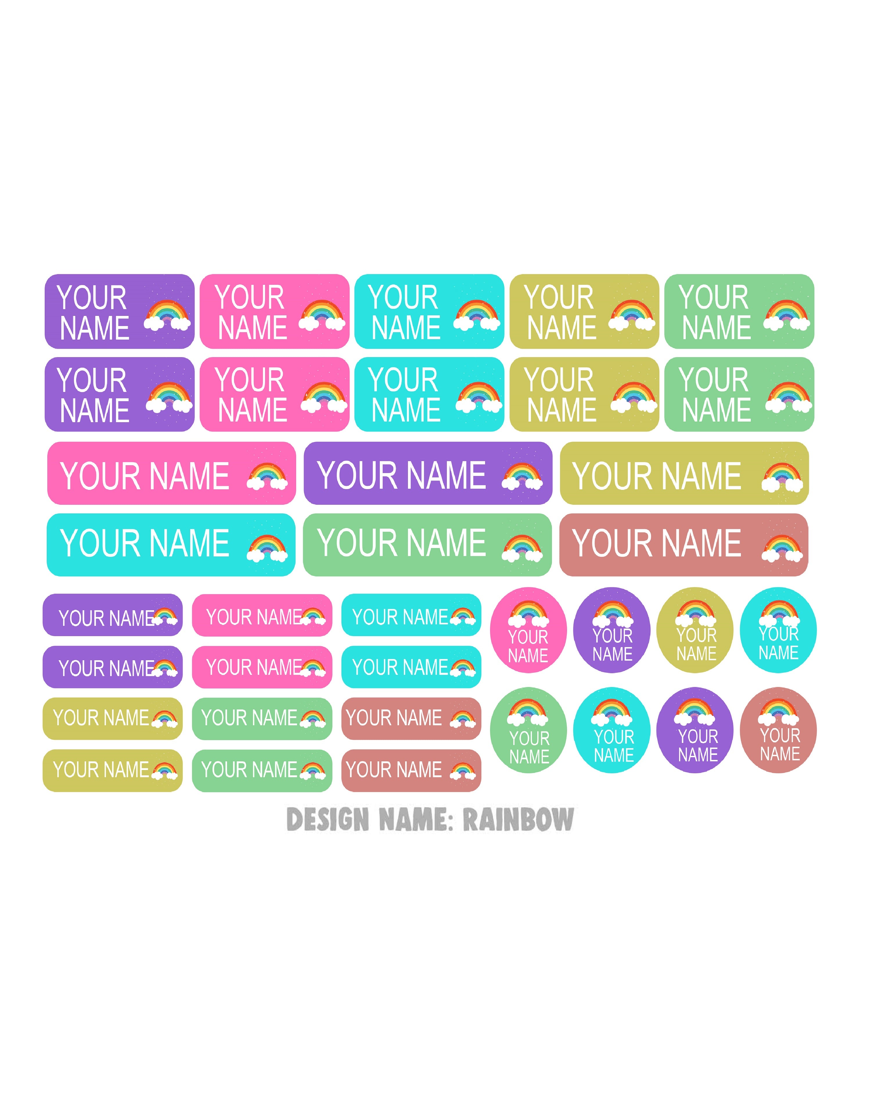 Assorted name stickers