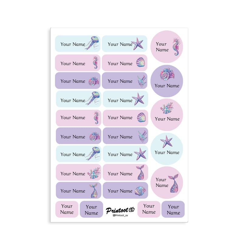 Seashell Name stickers