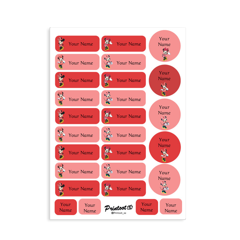 Minnie Mouse Name stickers