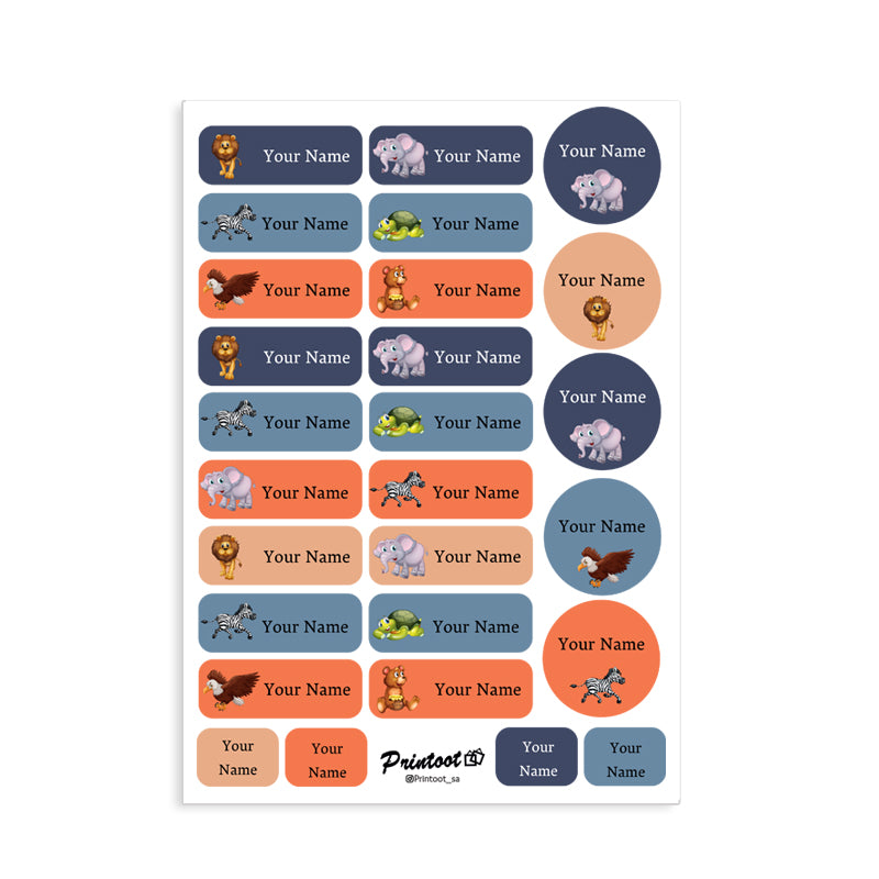  Animal Name stickers