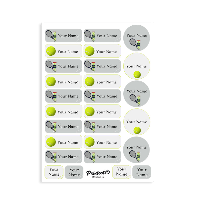 Tennis Name stickers