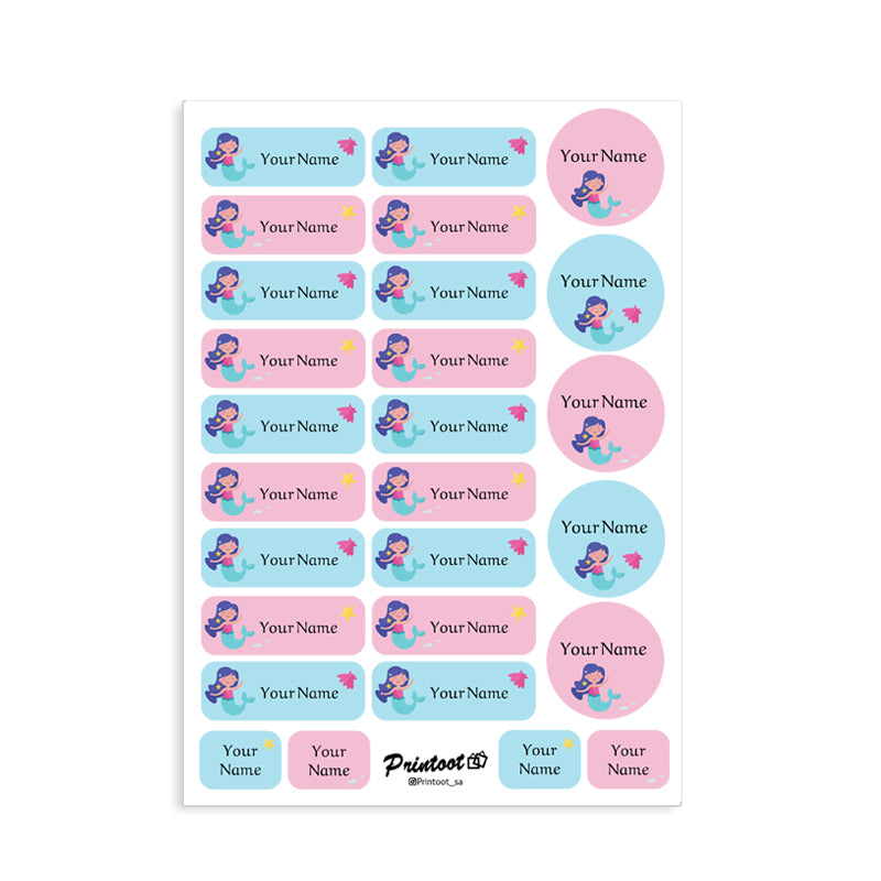 Mermaid Name stickers