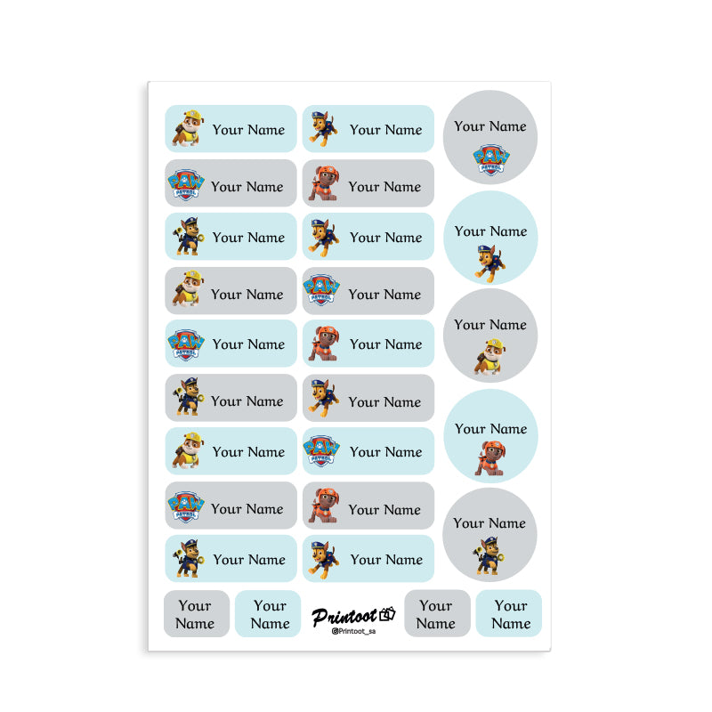  PAW Patrol Name stickers